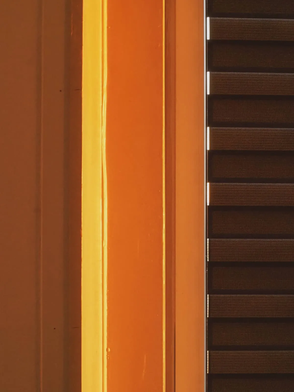 The door edge again, orange and yellow, beside slats, 2020