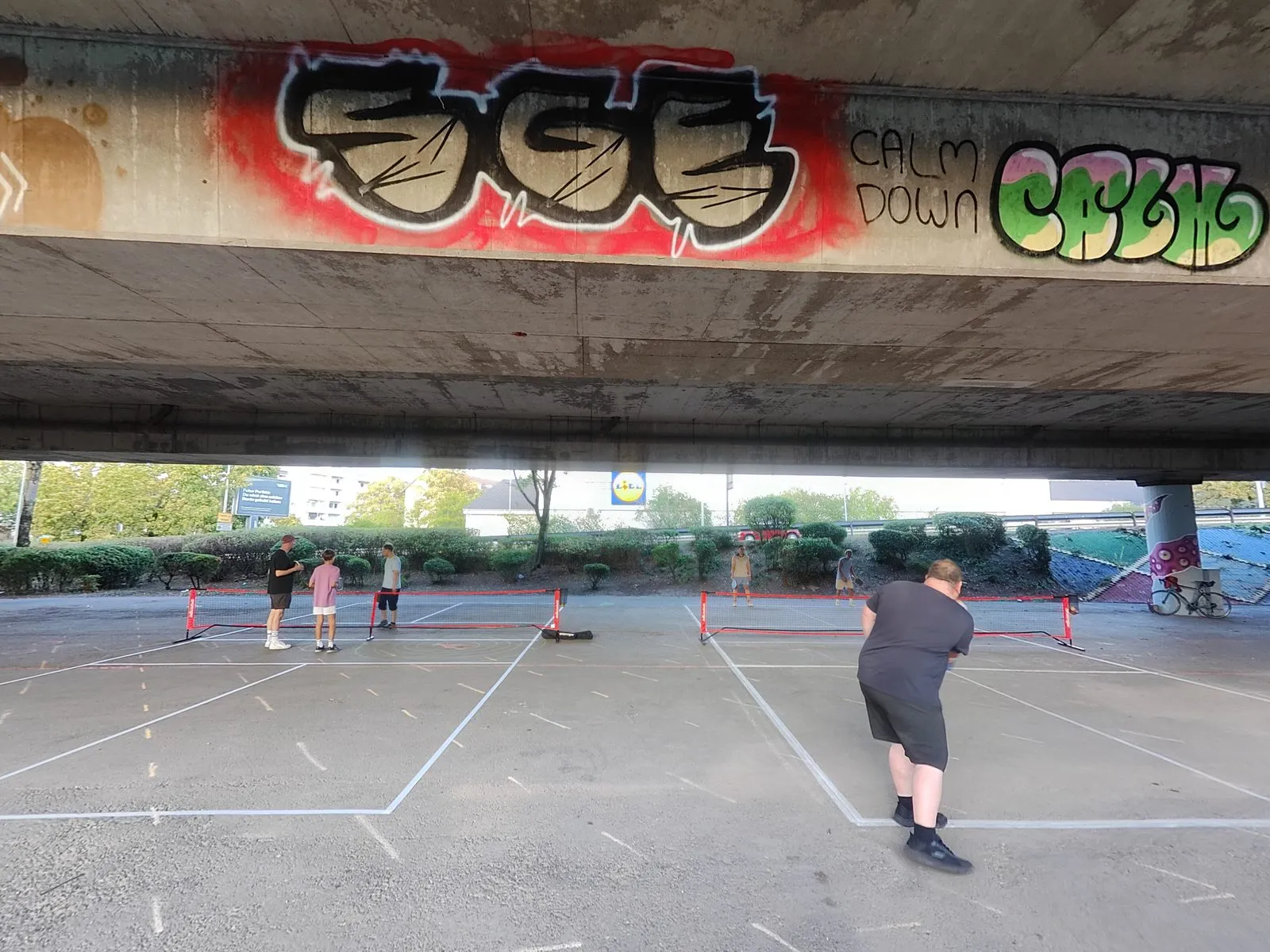 Taped courts